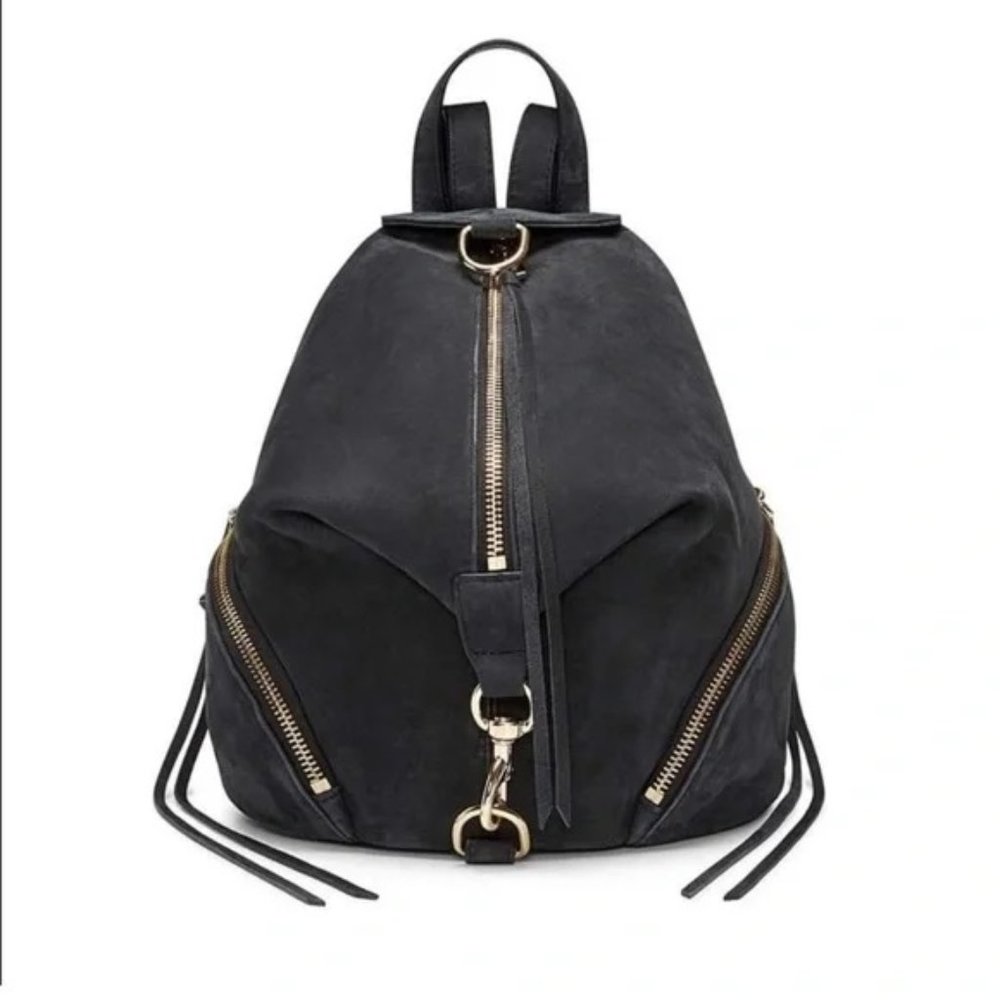 Rebecca Minkoff Julian Black Nubuck Suede Mini Backpack